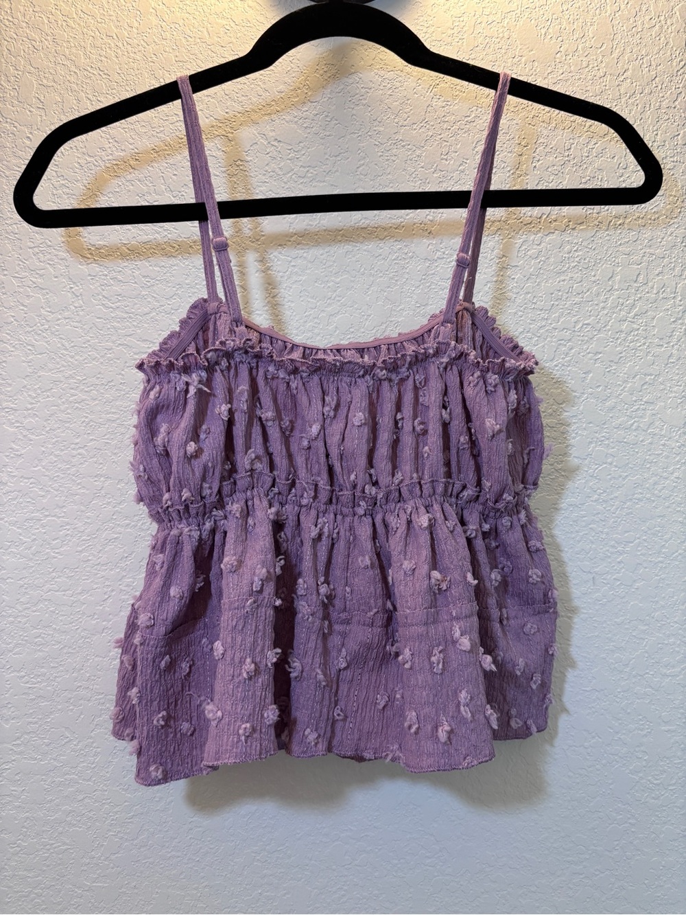 H&M Divided Lilac Textured Babydoll Cami Tank Top - Picture 3 of 5